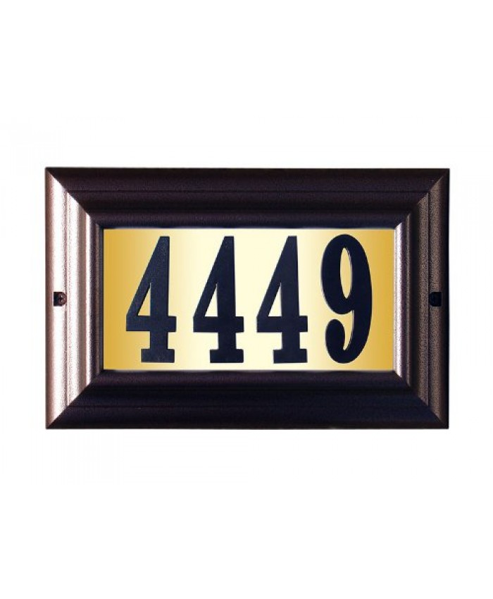 Qualarc Edgewood Lighted Address Plaque 4 Inch Numbers Antique Copper