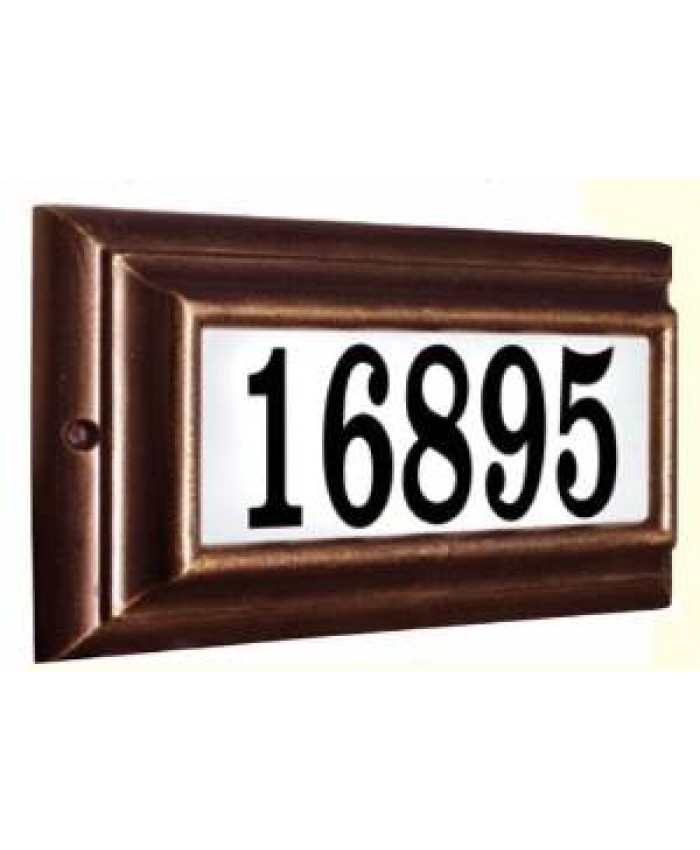 Qualarc Edgewood Lighted Address Plaque 3 Inch Numbers Antique Copper