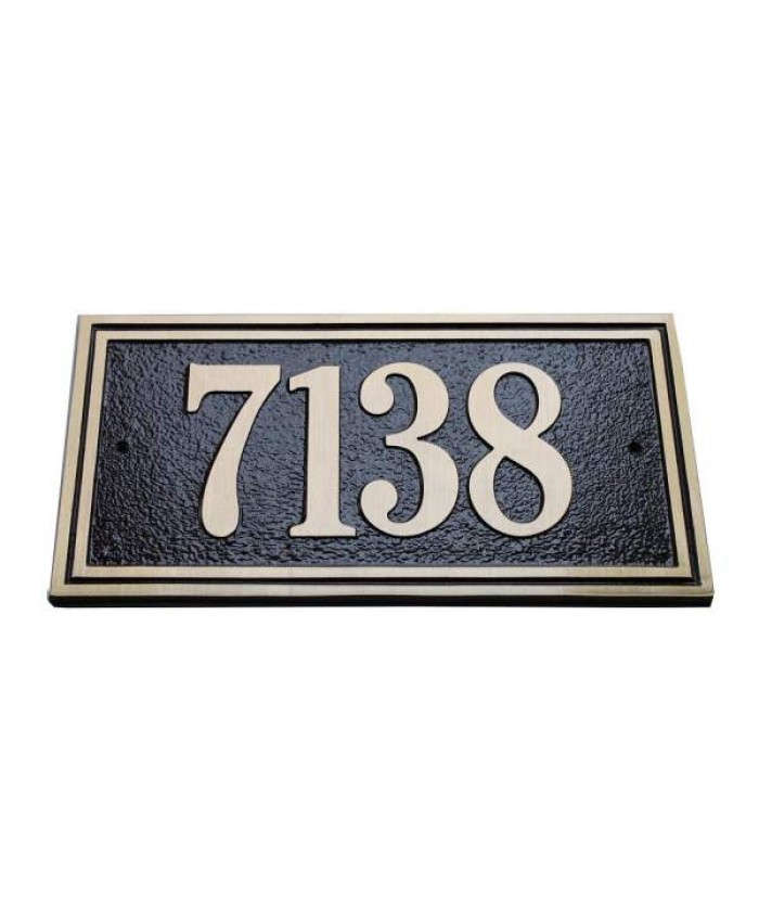 Majestic Elite Series Large Rectangle Address Plaque Solid Brass