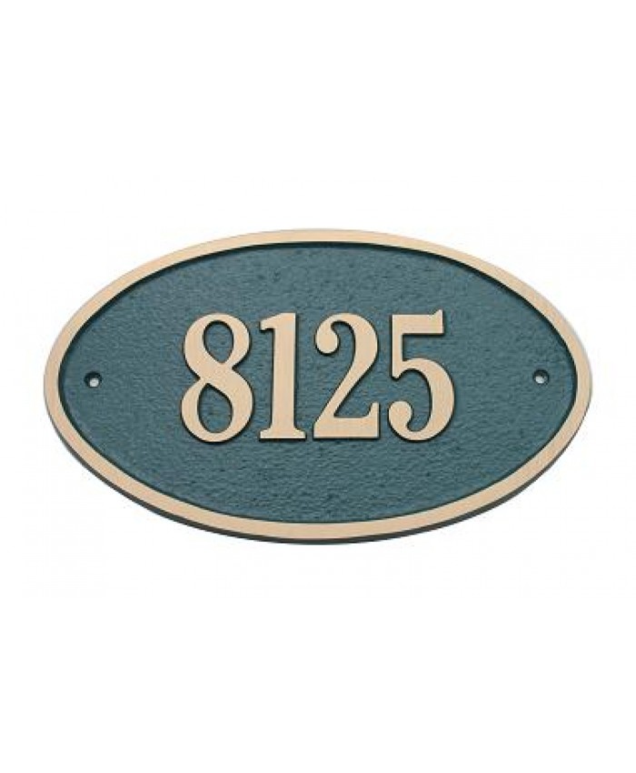Majestic Elite Series Large Oval Address Plaque Solid Brass