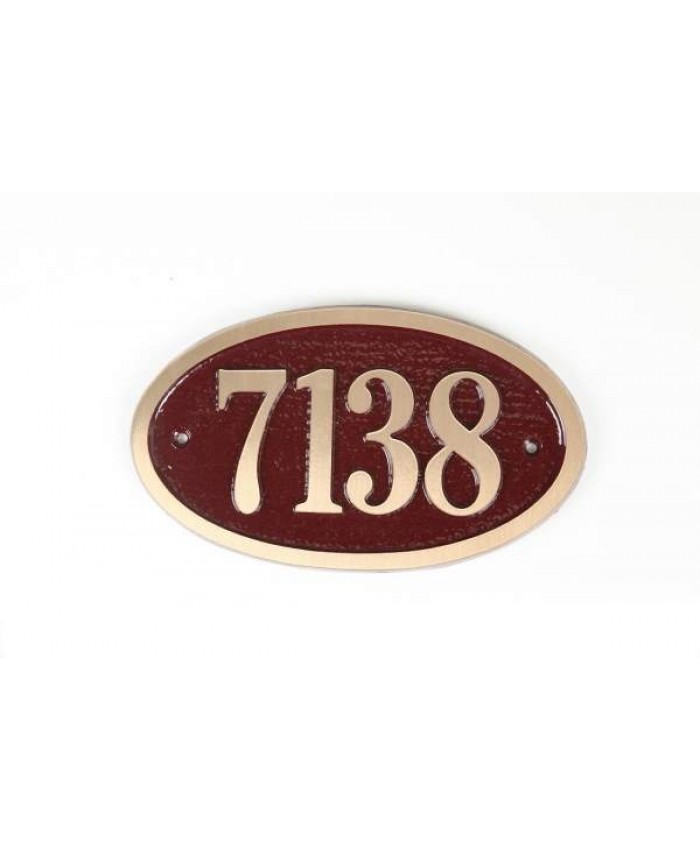 Majestic Elite Series Small Oval Address Plaque Solid Brass