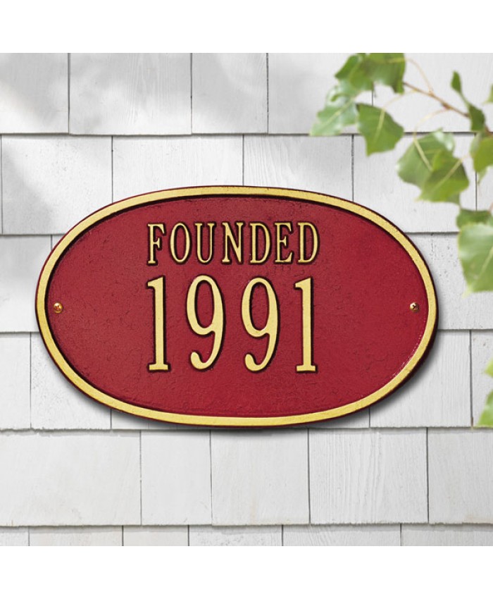 Date Founded One Line Standard Wall Plaque